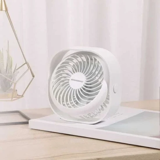 Rockrose Frozen II 3-Speed Ultra-Portable Rechargeable Desktop Mini Fan with 360&deg; Tilting Head &ndash; White